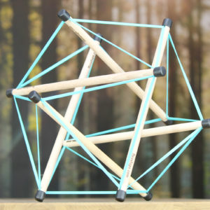 Tensegrity Modell türkis